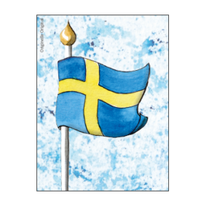 Litet kort Svensk flagga
